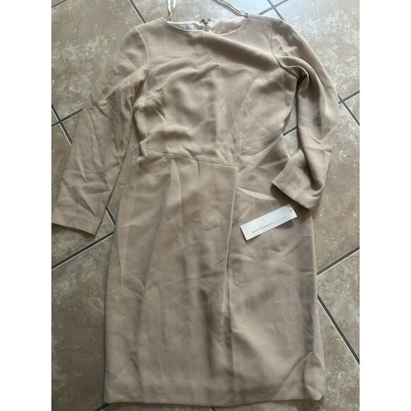 NWT Darren Warren 6 Camel Modest Lined Dress Crepe - Picture 1 of 7